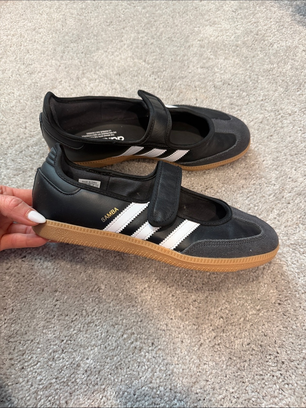 adidas Samba Mary-Jane Sneakers in Black, White and Gum
